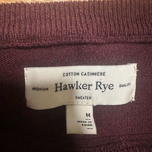 Hawker & Rye cashmere cotton blend sweater maroon medium - Picture 2 of 6